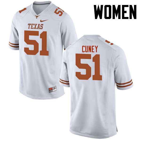 Women #51 Terrell Cuney Texas Longhorns College Football Jerseys-White